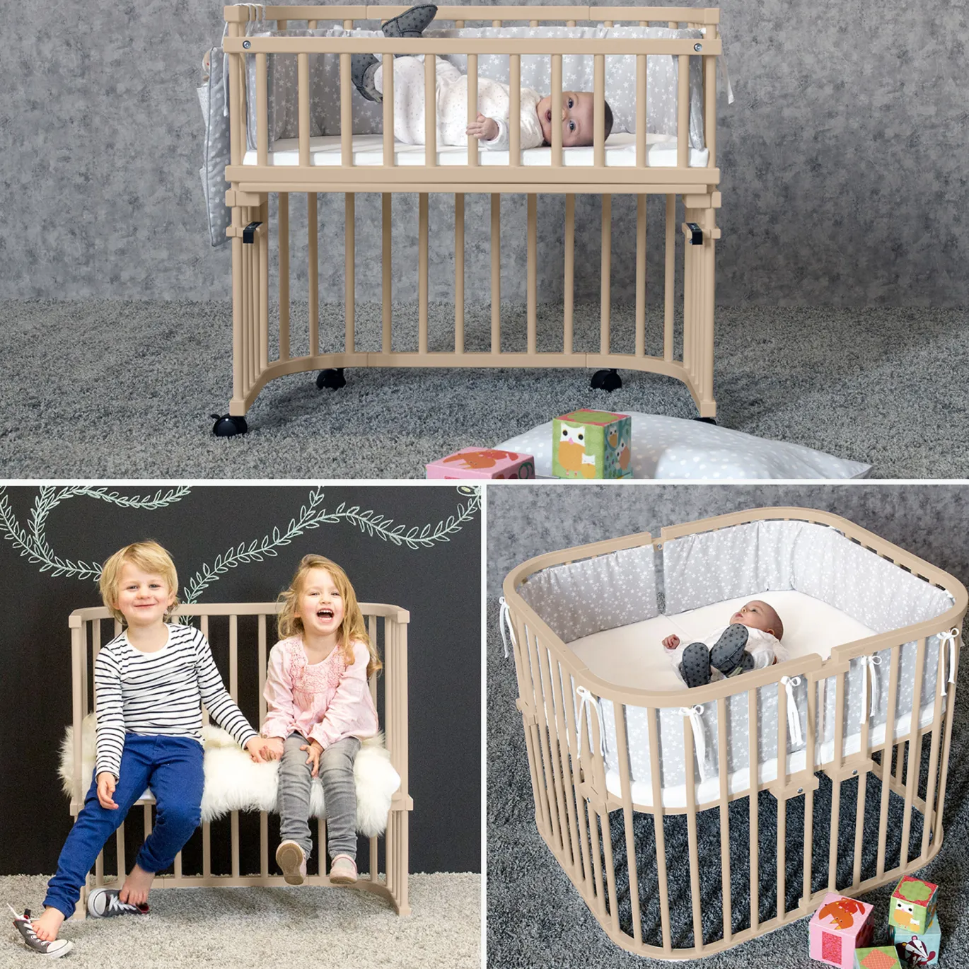 babybay Boxspring XXL beige lackiert