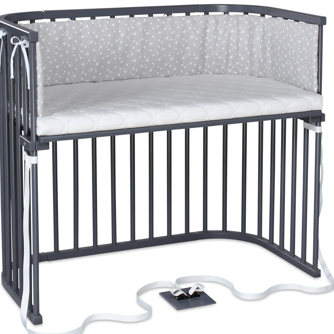 babybay Boxspring XXL schiefergrau lackiert