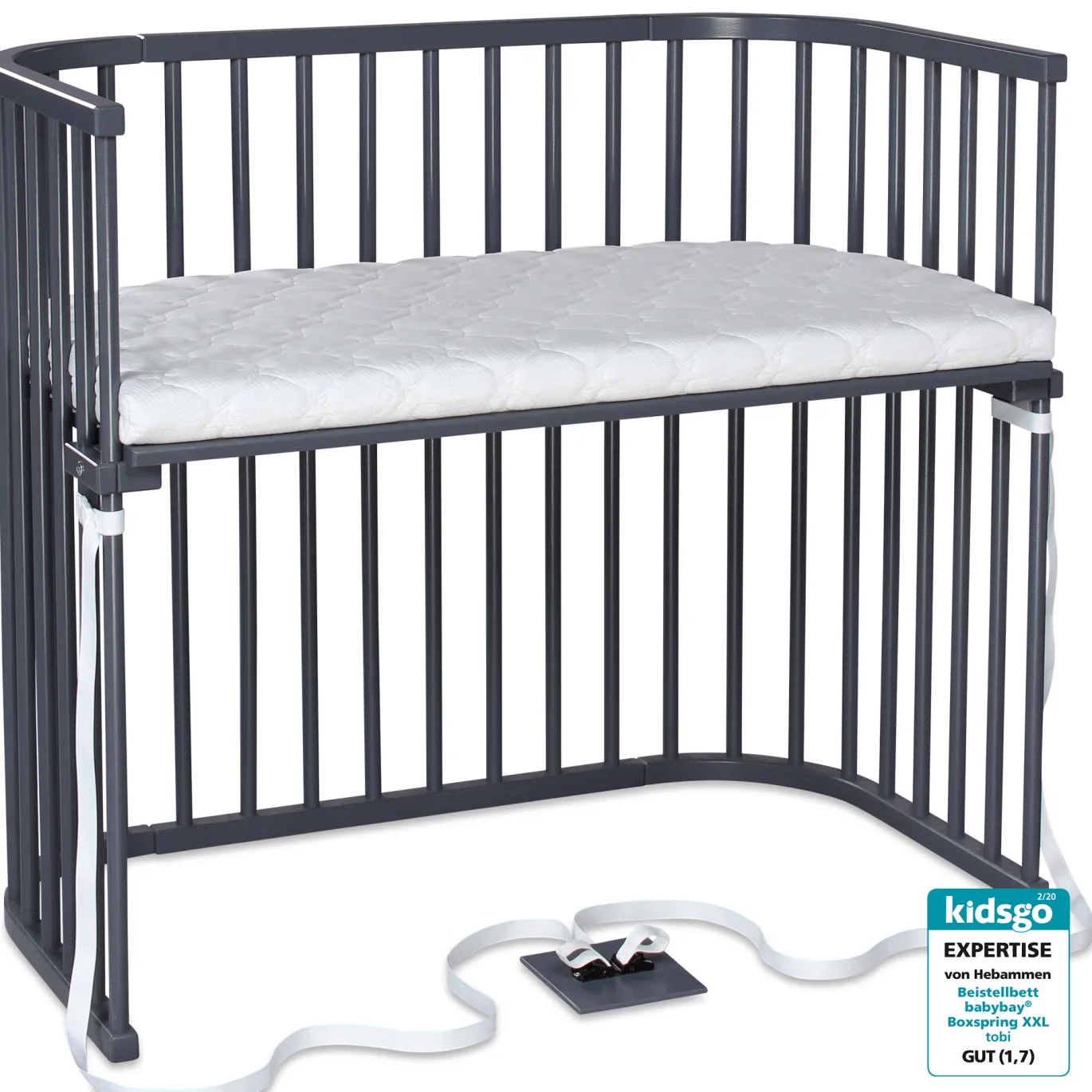 babybay Boxspring XXL schiefergrau lackiert