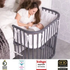 babybay Boxspring XXL schiefergrau lackiert