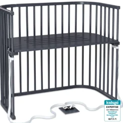 babybay Boxspring XXL schiefergrau lackiert