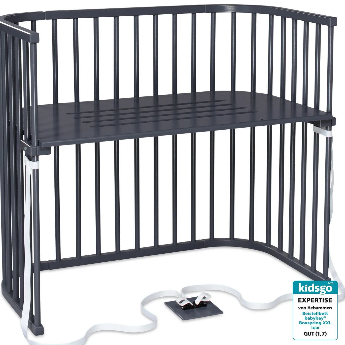 babybay Boxspring XXL schiefergrau lackiert