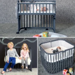 babybay Boxspring XXL schiefergrau lackiert