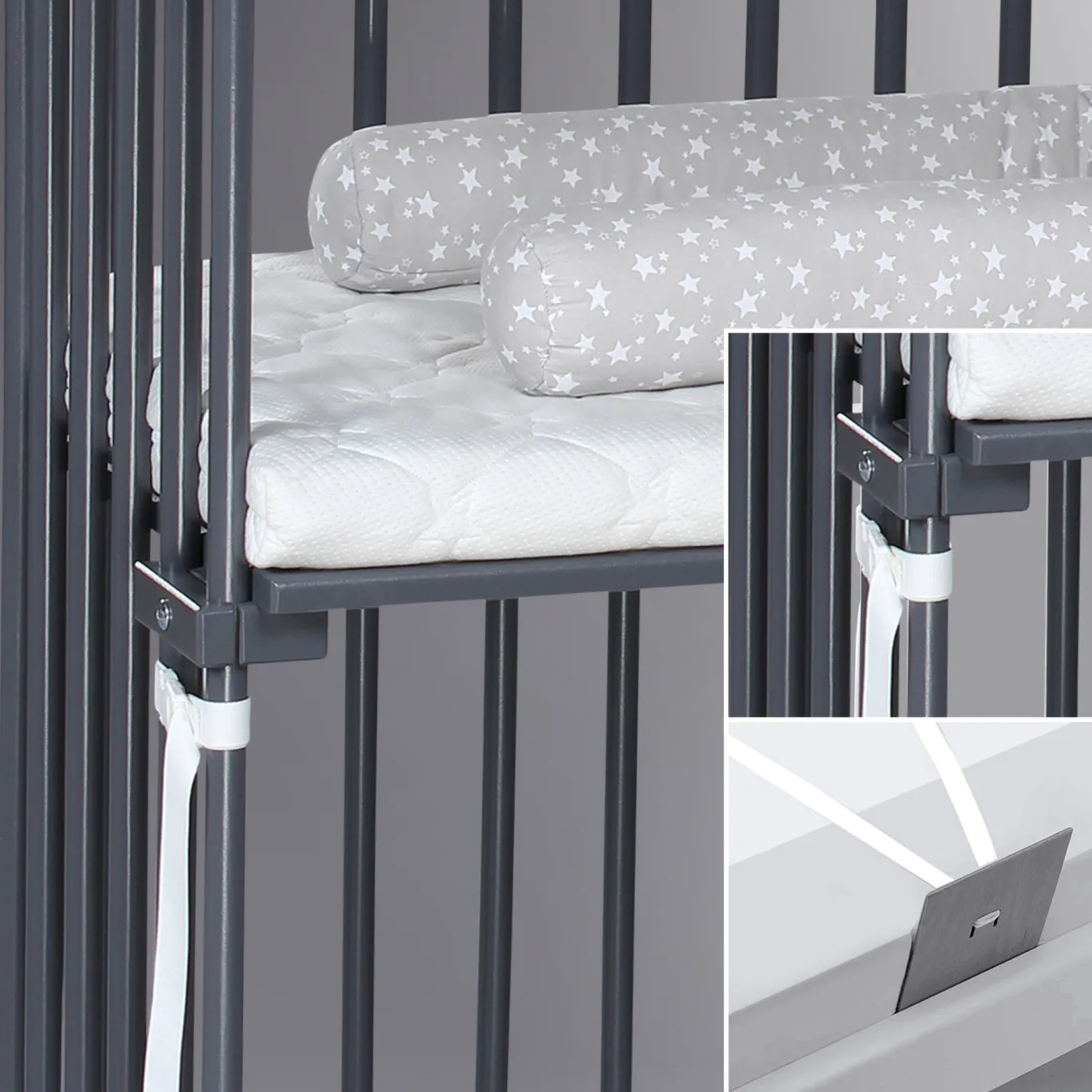 babybay Boxspring XXL schiefergrau lackiert