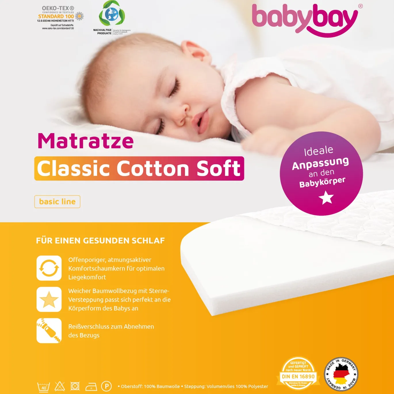 babybay Matratze Classic Cotton Soft Boxspring XXL