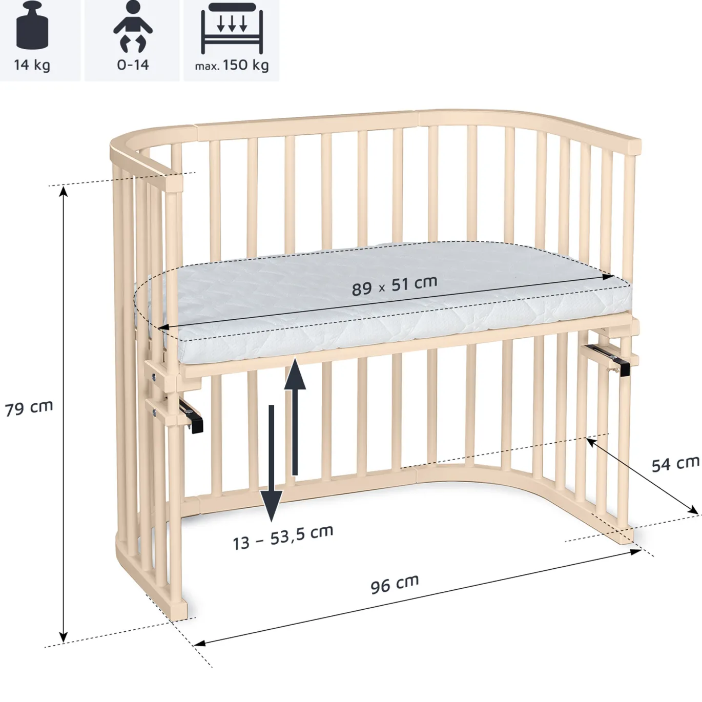 babybay Maxi beige lackiert