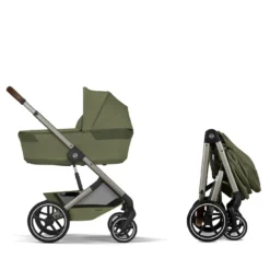 Balios S Lux & faltbare Wanne Moss Green mit Rahmen in Taupe 26