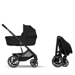 Balios S Lux & faltbare Wanne Moon Black mit Rahmen in Black 26