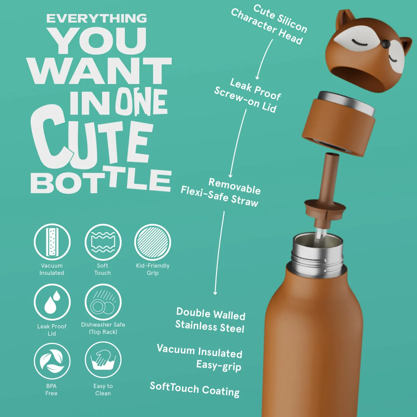Bestie Trinkflasche Fuchs