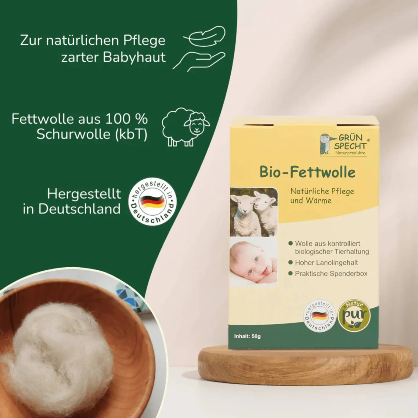 Bio-Fettwolle