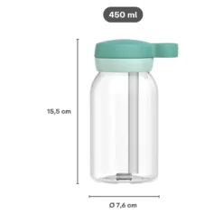 Campus Trinkflasche mit Trinkhalm 450 ml - Cool mint