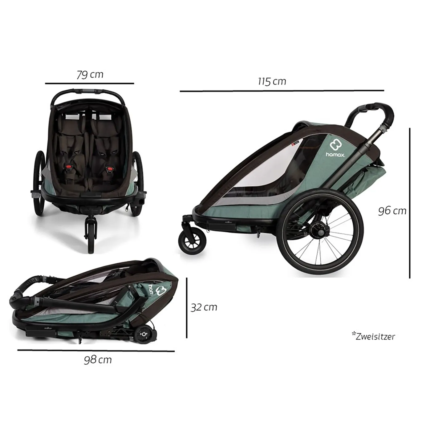 Cocoon Zweisitzer Green/Black