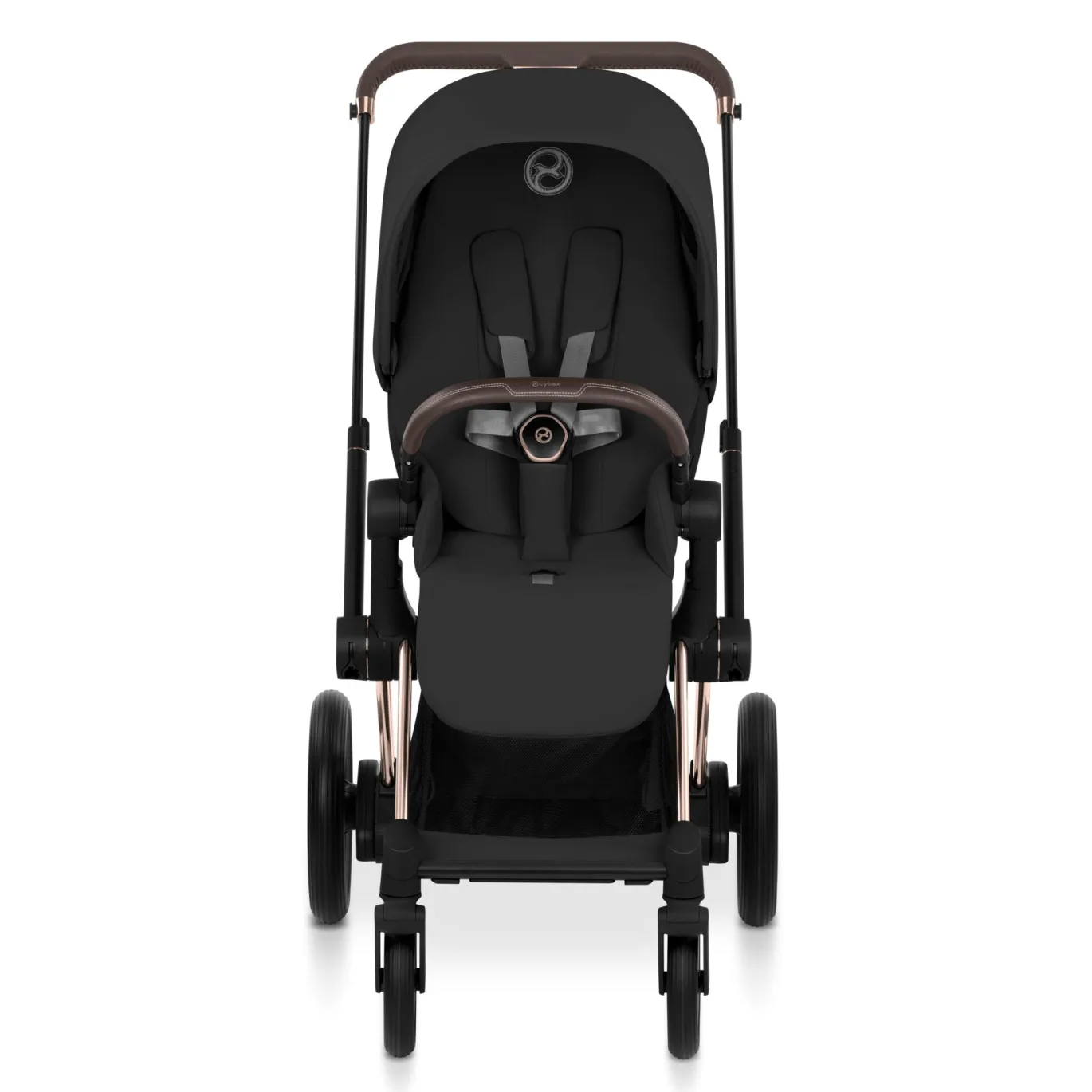 e-Priam Comfort Sepia Black mit Rahmen in Rosegold 26