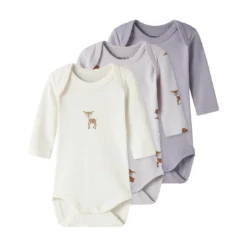 3er-Pack Langarmbody Lilac Marble