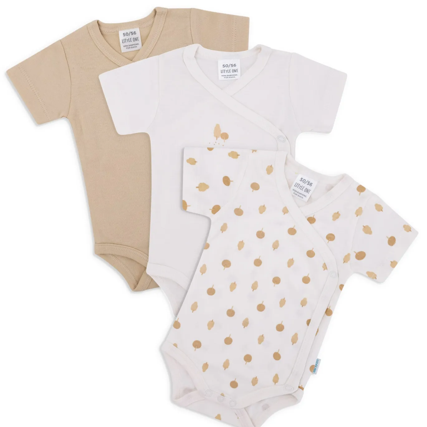 3er-Pack Wickelbodys Natur