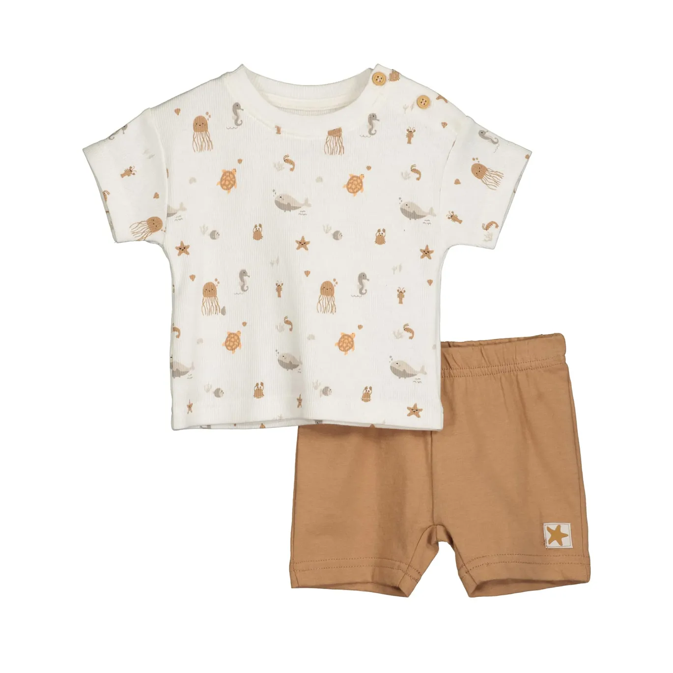 2er-Set T-Shirt und Shorts Sealife
