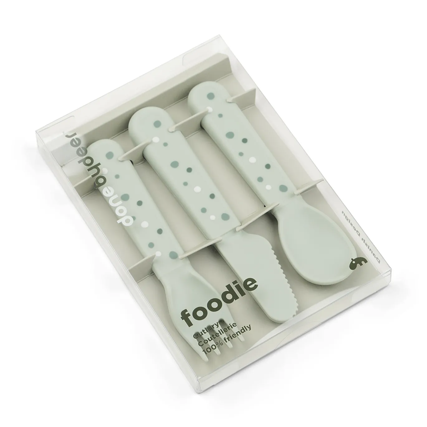 Foodie Besteck Set Happy Dots Grün