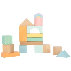 Holzbausteine Pastell