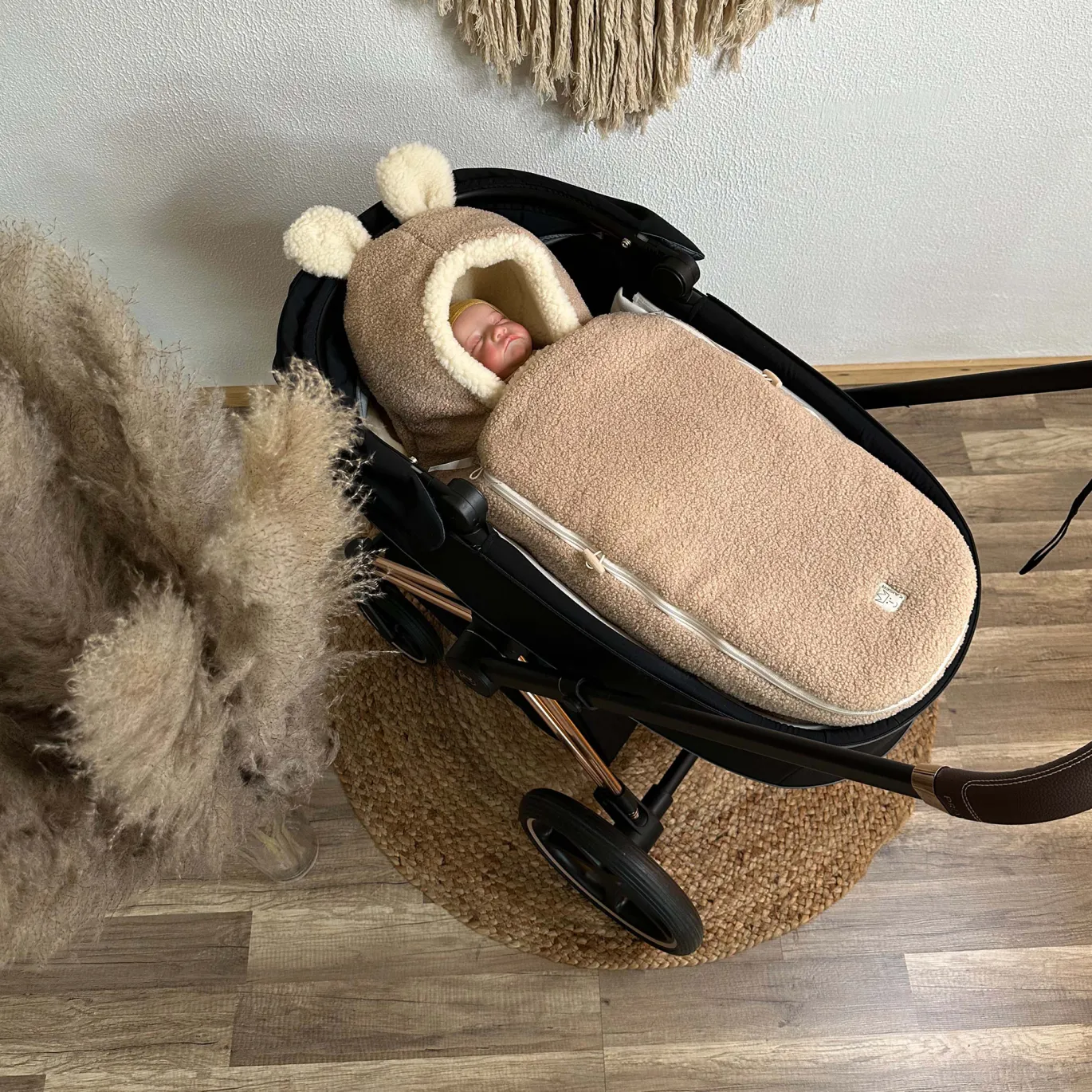 HUKKY Babyschalen Fußsack Warm Sand