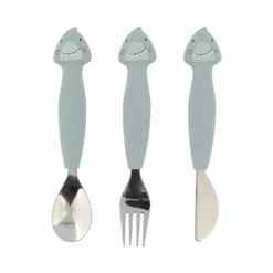 Kinderbesteck Set aus Silikon 3-teilig - Mr. Shark