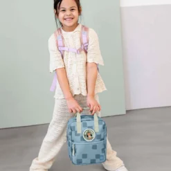 Kinderrucksack Square Pattern Party Blau