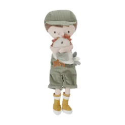 Kuschelpuppe Bauer Jim mit Huhn
