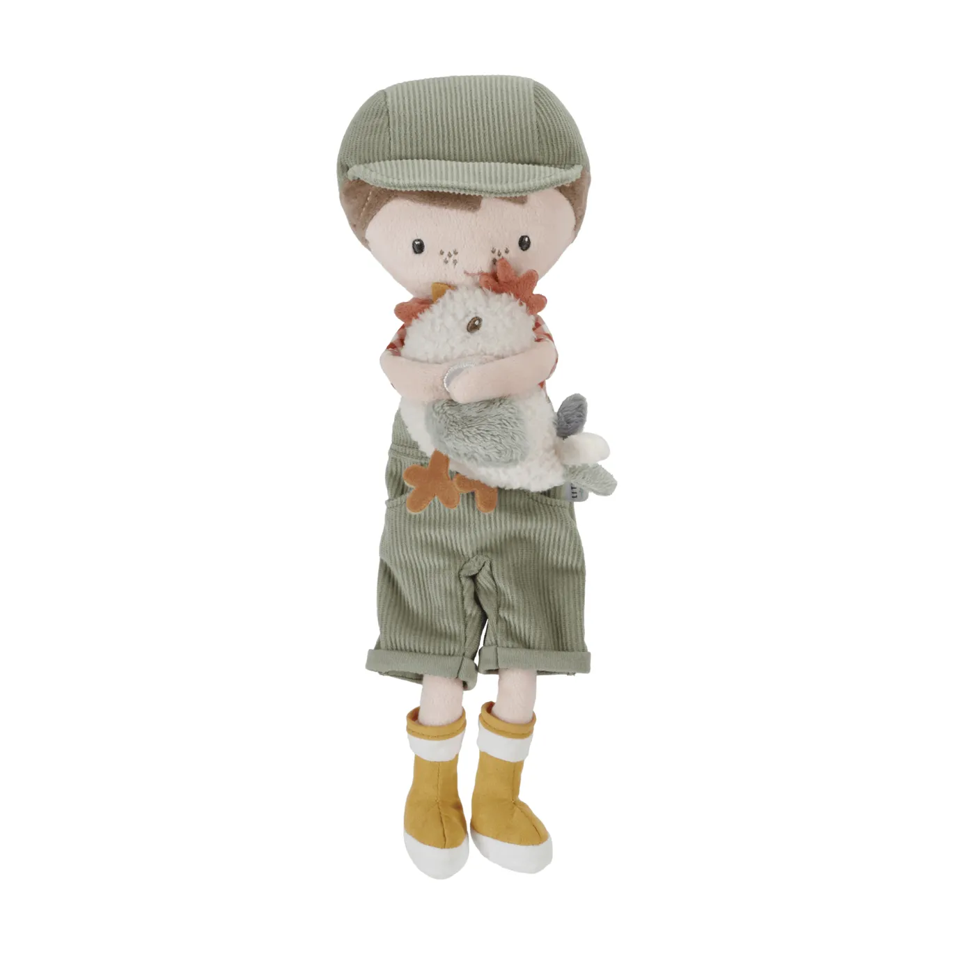 Kuschelpuppe Bauer Jim mit Huhn