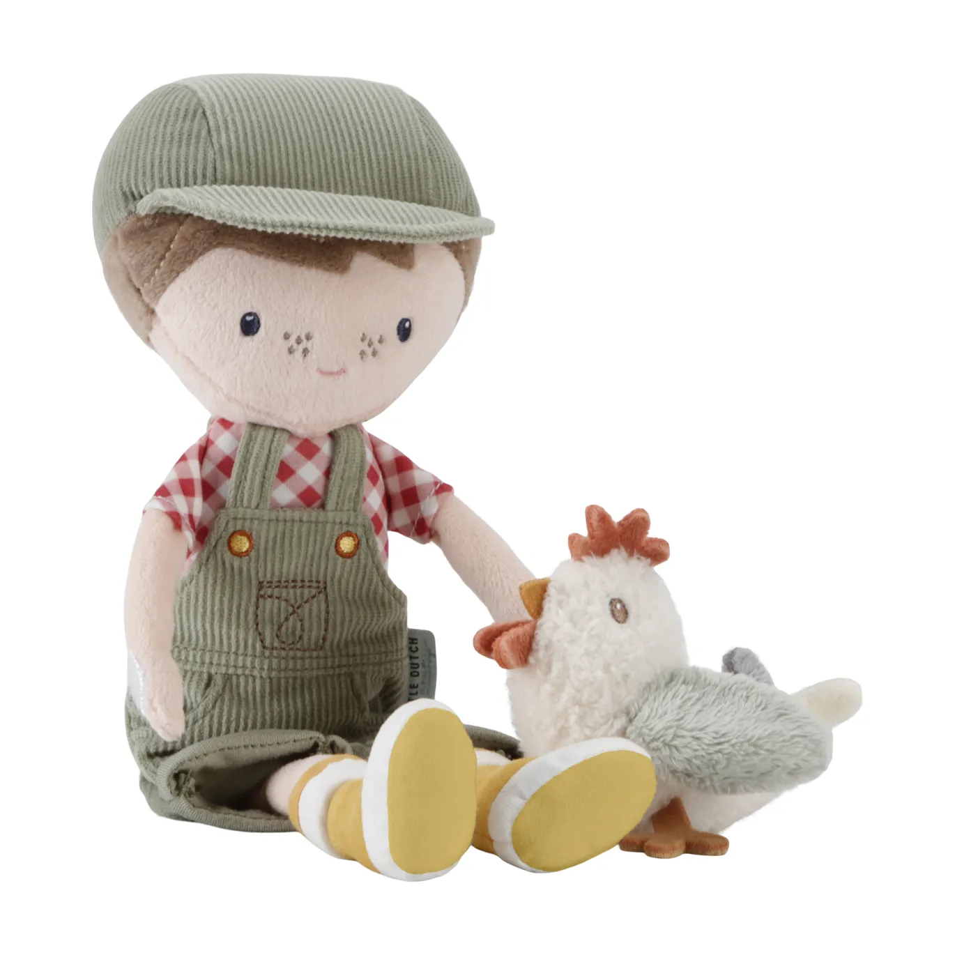 Kuschelpuppe Bauer Jim mit Huhn