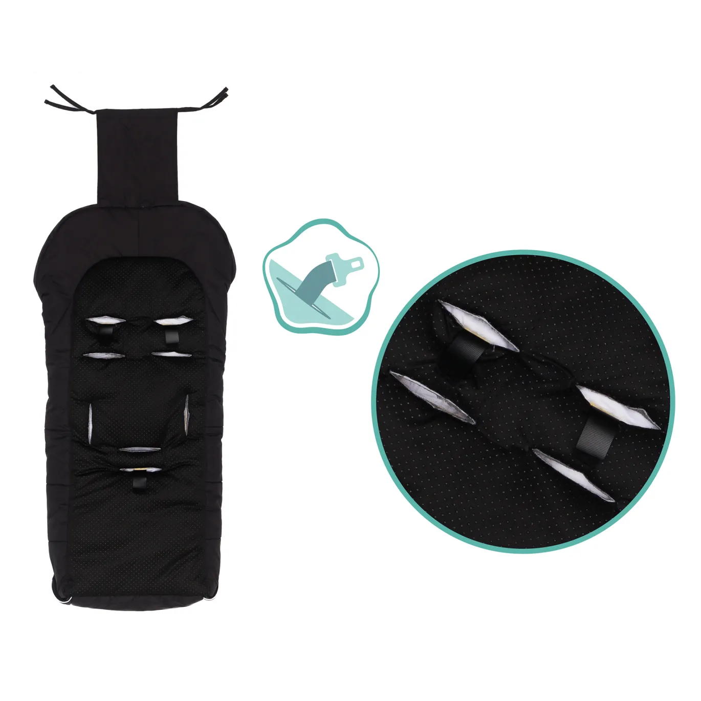 Lammfellfußsack Discover Schwarz