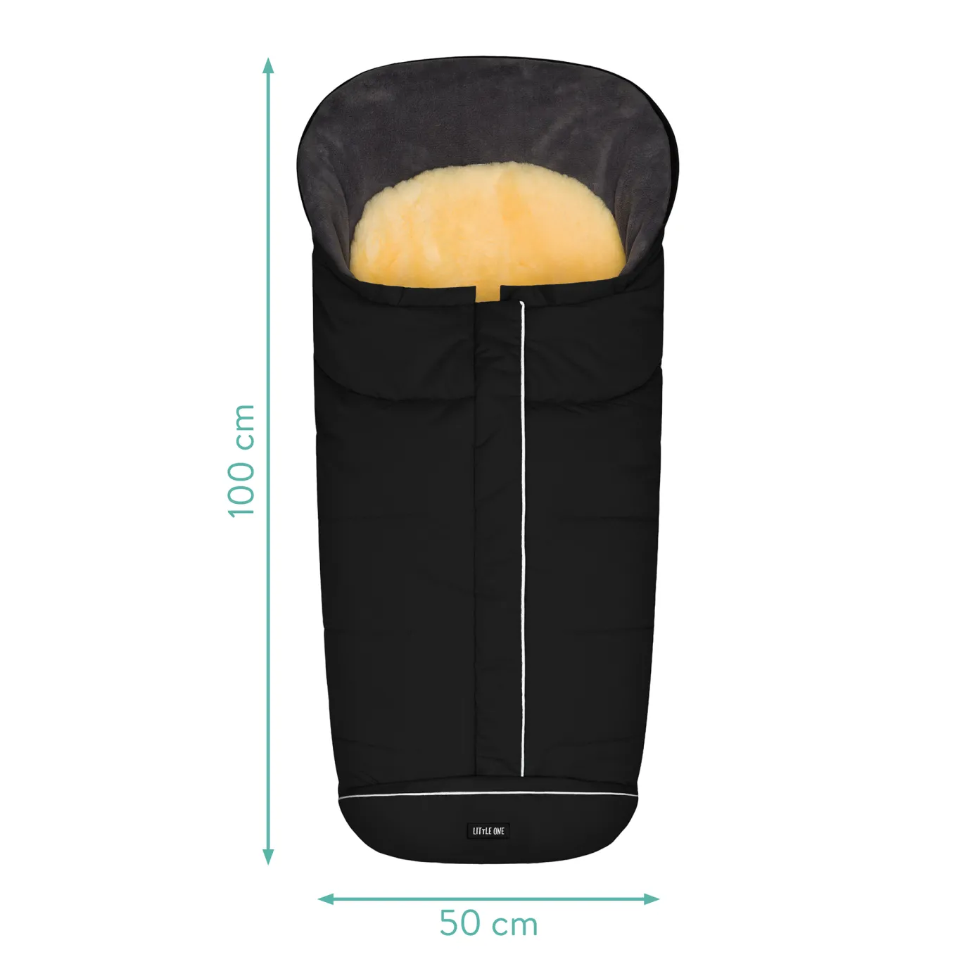 Lammfellfußsack Discover Schwarz