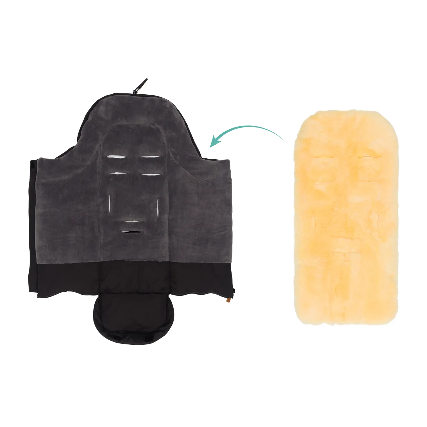 Lammfellfußsack Discover Schwarz