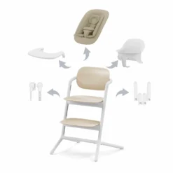 LEMO Hochstuhl 4in1 Set Sand/White