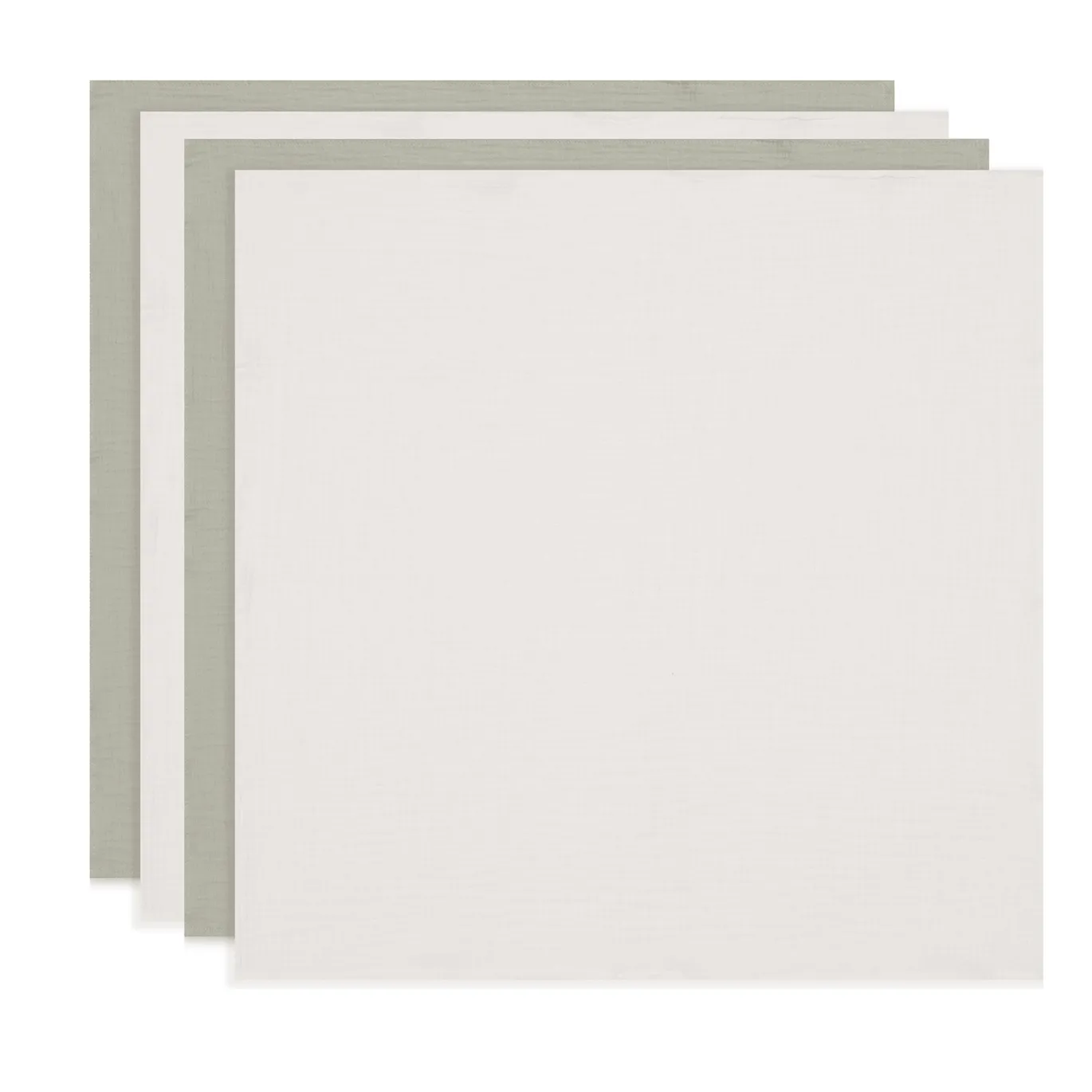 Mulltücher Olive Green/Ivory 70 x 70 cm