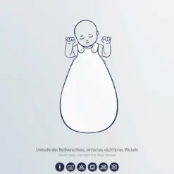Musselin-Babyschlafsack Gr. 56/62