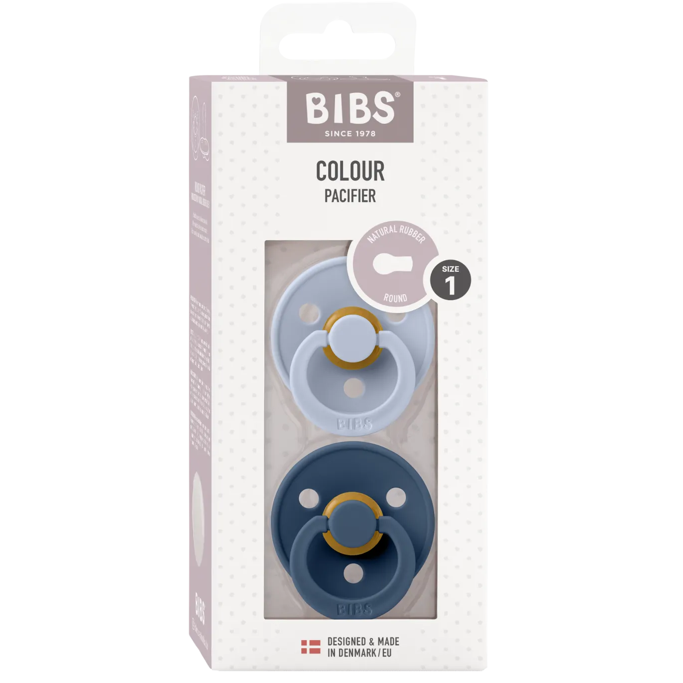 Pacifier Colour 2er Pack Latex 0-6 Monate Dusty Blue/Steel Blue