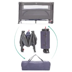 Reisebeistellbett Porto Grau Melange
