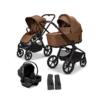 Resea Fold 2 in 1 Kombi-Kinderwagen Cognac mit Babyschale Cosmo 2.0