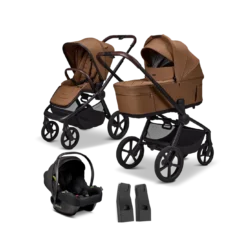Resea Fold 2 in 1 Kombi-Kinderwagen Cognac mit Babyschale Cosmo 2.0
