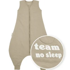Schlafsack-Overall Jumper Slub "Team No Sleep" 80 cm
