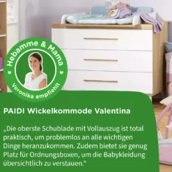 Schmale Wickelkommode Valentina