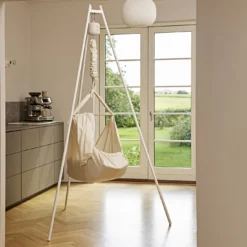 Set Federwiege Premium mit Ständer und Motor Natur