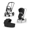 Set Priam Style Rahmen Matt Black mit Wanne und Sitzpaket in Sepia Black 26