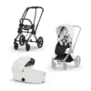 Set Priam Style Rahmen Matt Black mit Wanne und Sitzpaket in Light Beige 26