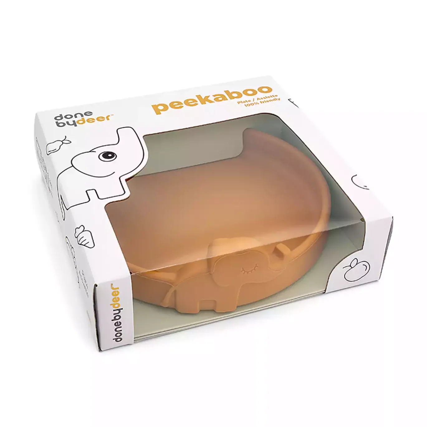 Silikon-Teller Peekaboo Elphee Senfgelb