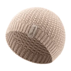 Strickmütze mit Waffelstruktur Beige