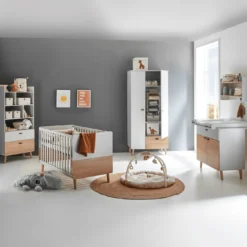 3-teiliges Babyzimmer Lovis mit Kommodenfüßen 92 cm für die schmale Wickelkommode