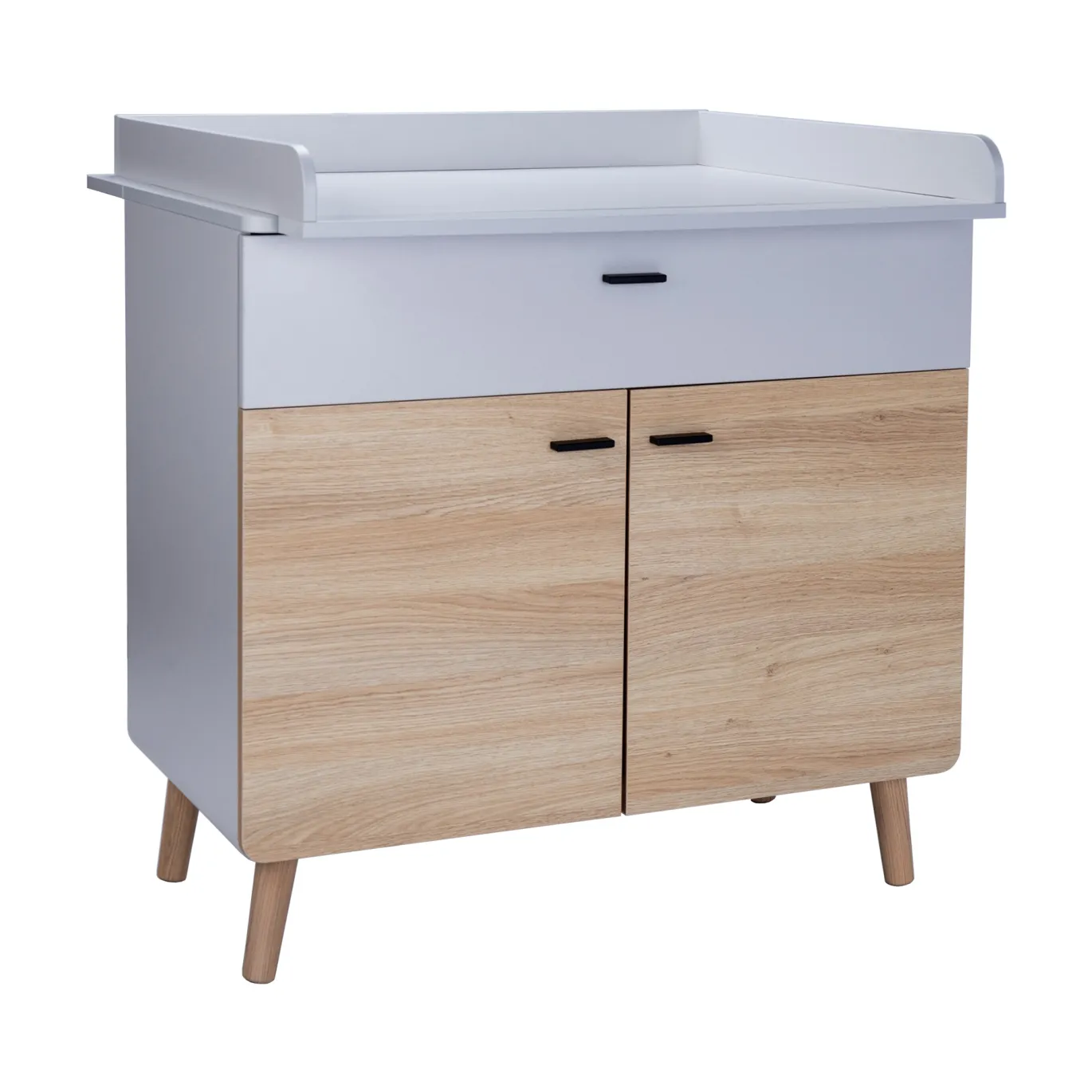 2-teiliges Spar-Set Babyzimmer Lovis mit Kommodenfüßen 85 cm für die schmale Wickelkommode