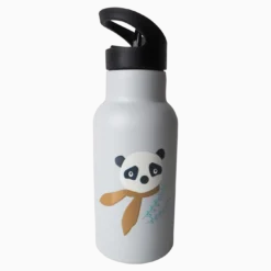 Trinkflasche Panda Grau