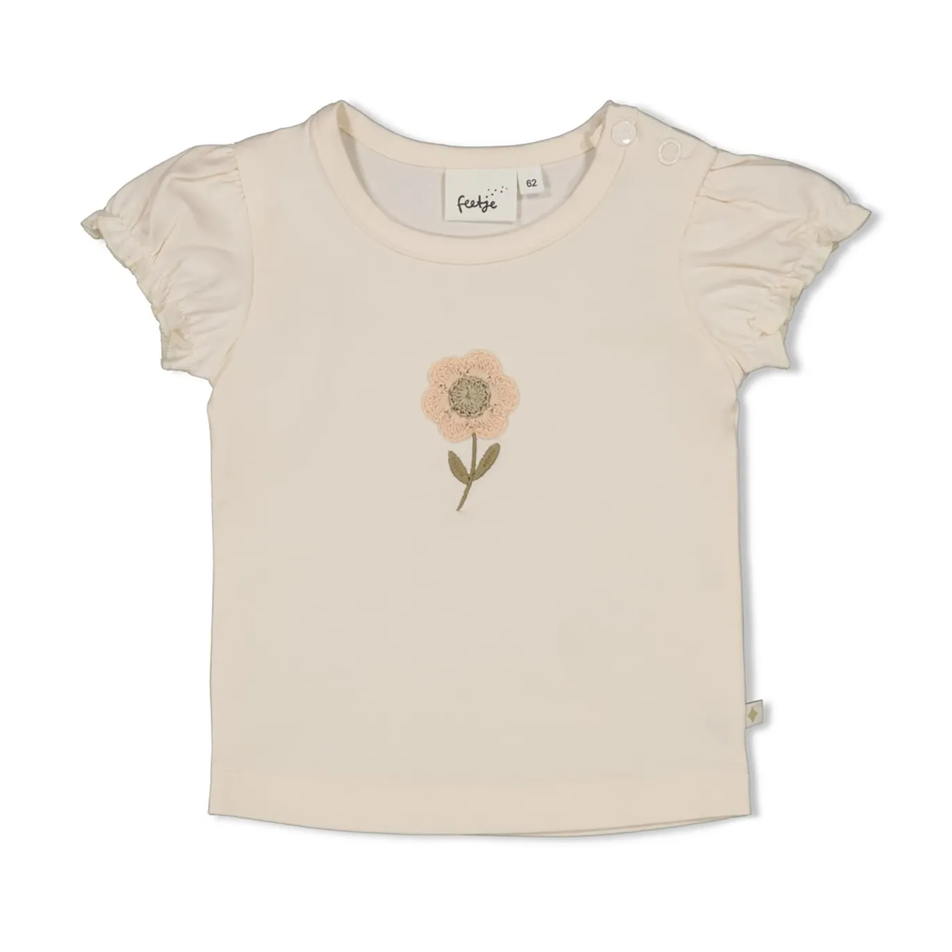 T-Shirt mit Häkelblume