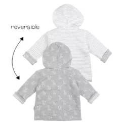 Wendejacke m. Kapuze grau mel Giraffe Grau Melange